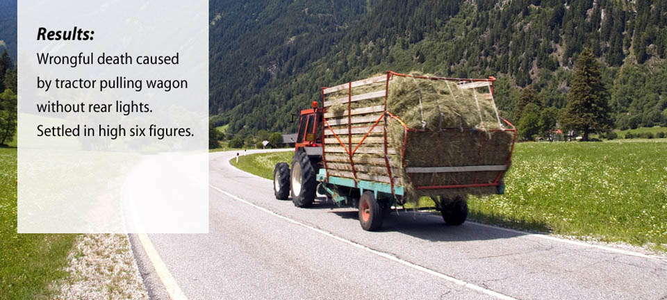 Wrongful death caused by a tractor