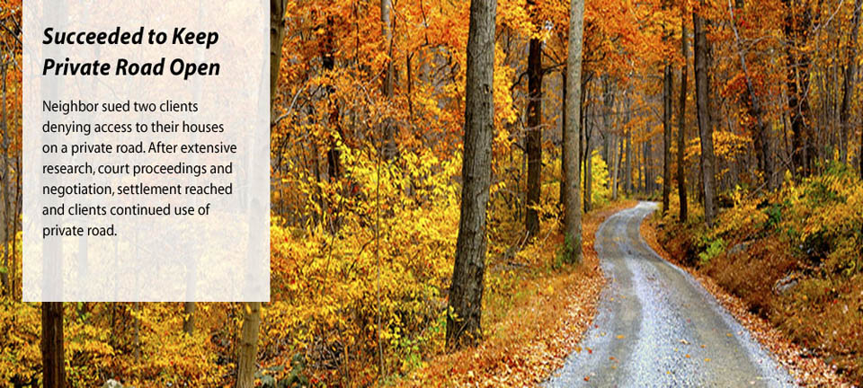 Law firm succeeds in keeping private road open
